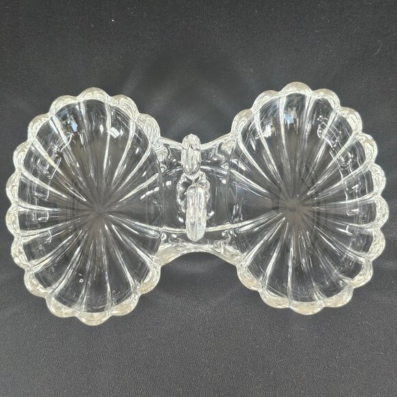 Heisey Marked Crystollite Handled Two Part Conserve Relish Dish 8.25" - Picture 3 of 11